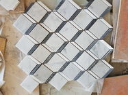 カラーラの白い浴室の大理石のモザイク・タイルのシェブロン パターンSGSの標準
