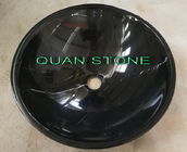 自然なNeroのカウンタートップの流しの洗面器のMarquinaの大理石の流しの黒の洗面器の円形の洗面器