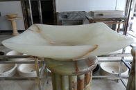 白いヒスイのカウンタートップの流しの洗面器のオニックスの浴室の容器の流しのクリームのヒスイのオニックスの洗面器