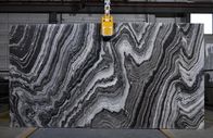 インテリア・デザインのための川の波のスプレーの黒く及び白く自然な大理石のタイルの平板