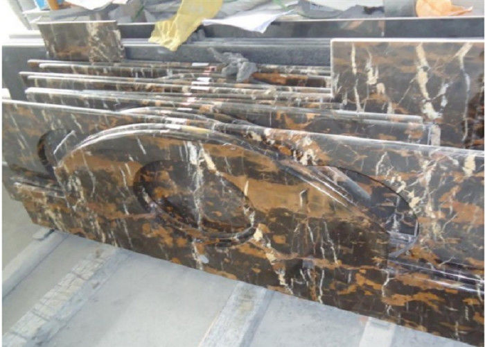 金の黒いPortoroの大理石の平板、台所/Bath Worktopのための大理石の平板